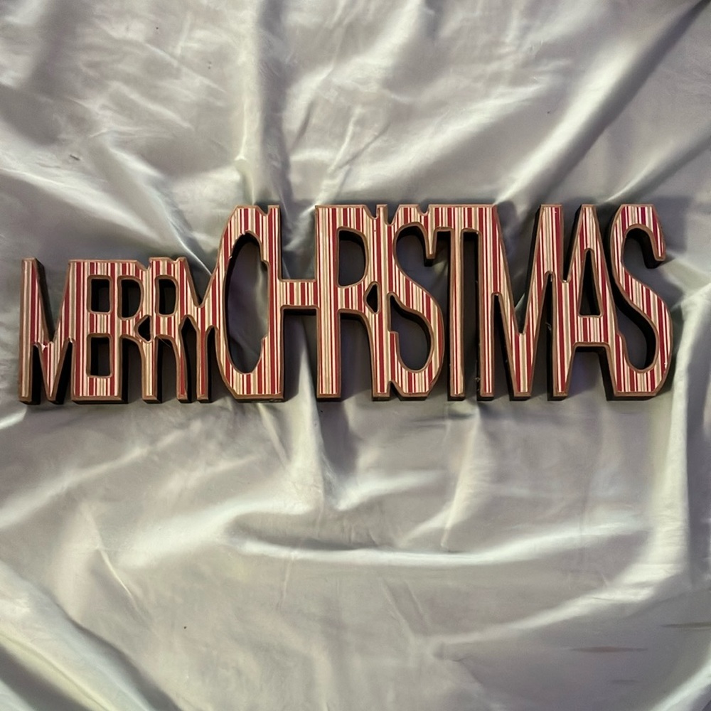 Striped Merry Christmas Sign